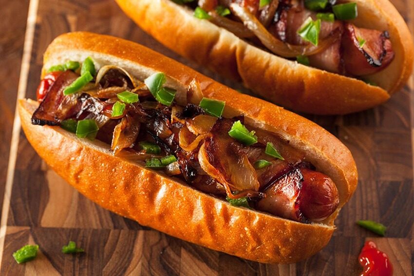 bacon grill hot-dog grillrecept okosgrill