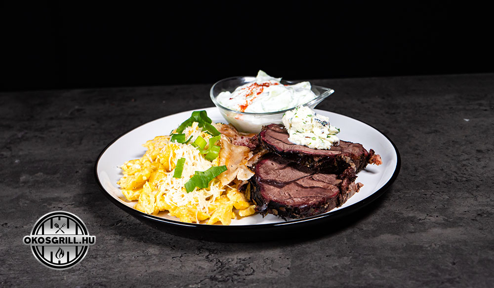 szarvas gerinc tojásos nokedli recept okosgrill