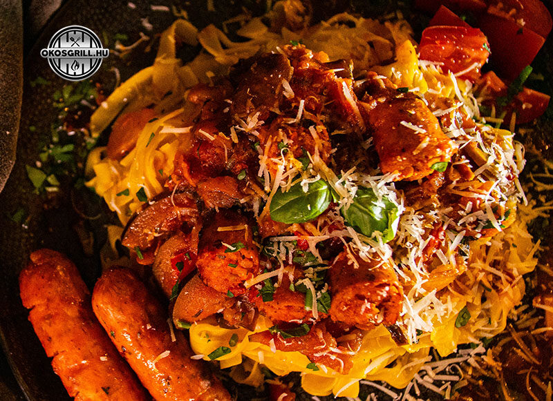 mediterrán zöldséges ragu grillkolbász recept okosgrill