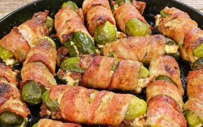 baconbe tekert töltött savanyúság recept okosgrill