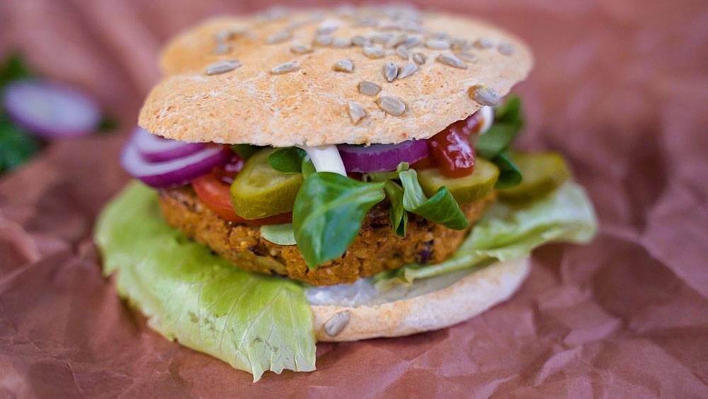 vegán burger recept grill okosgrill